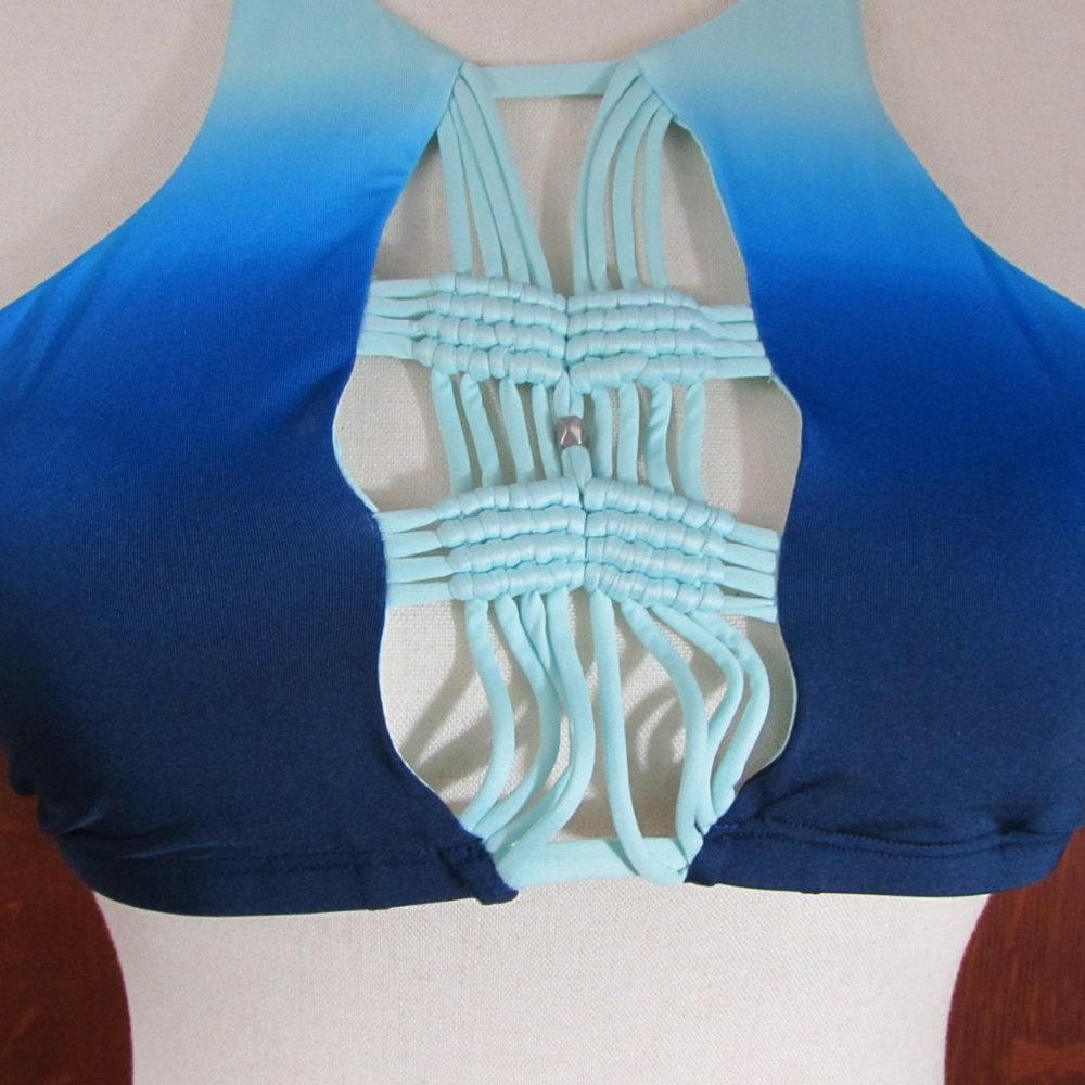 Dolce Vita High Neck Blue Ombre Halter Bikini Top